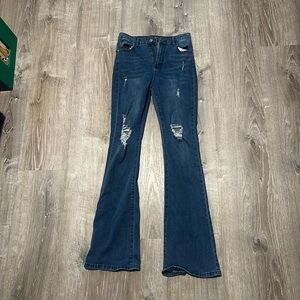 Distressed Blue Flare Jeans size - 30